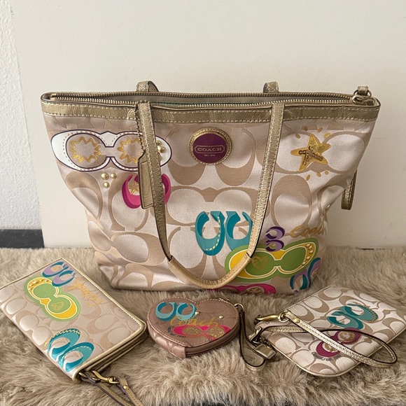 Coach Handbags - Coach poppy bundle Tote with Colorful Accents